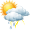 Trockenes Gewitter mit bewölktem Himmel