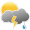 Bewölkt mit stürmischen Regenschauern