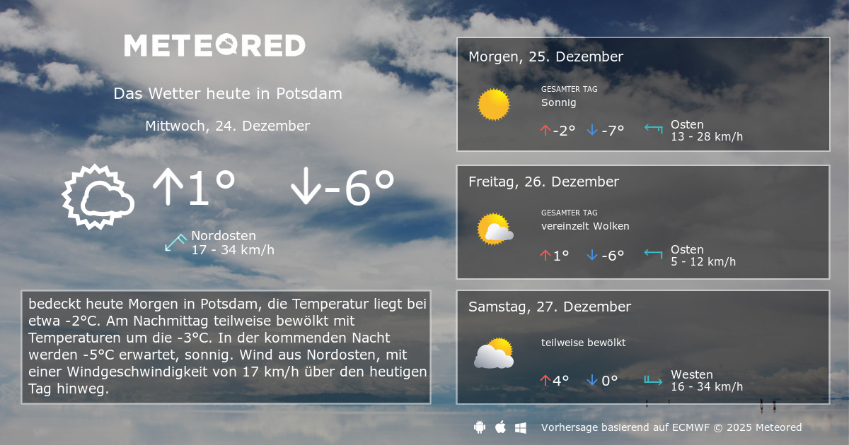 Wetter nächste Woche in Potsdam Meteored