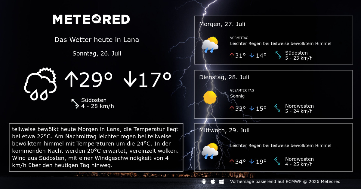 Wetter Sdtirol 14 Tage Lana